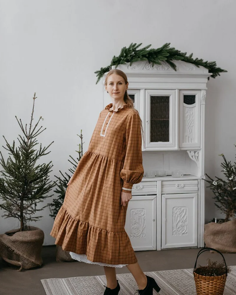 Платье хлопковое «Камея», в клетку