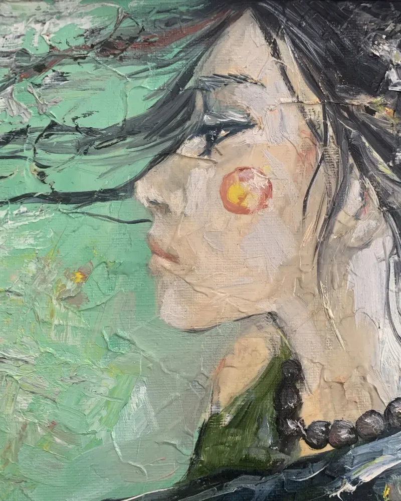 Девушка. Картина маслом 30×30 см — 30×30 см