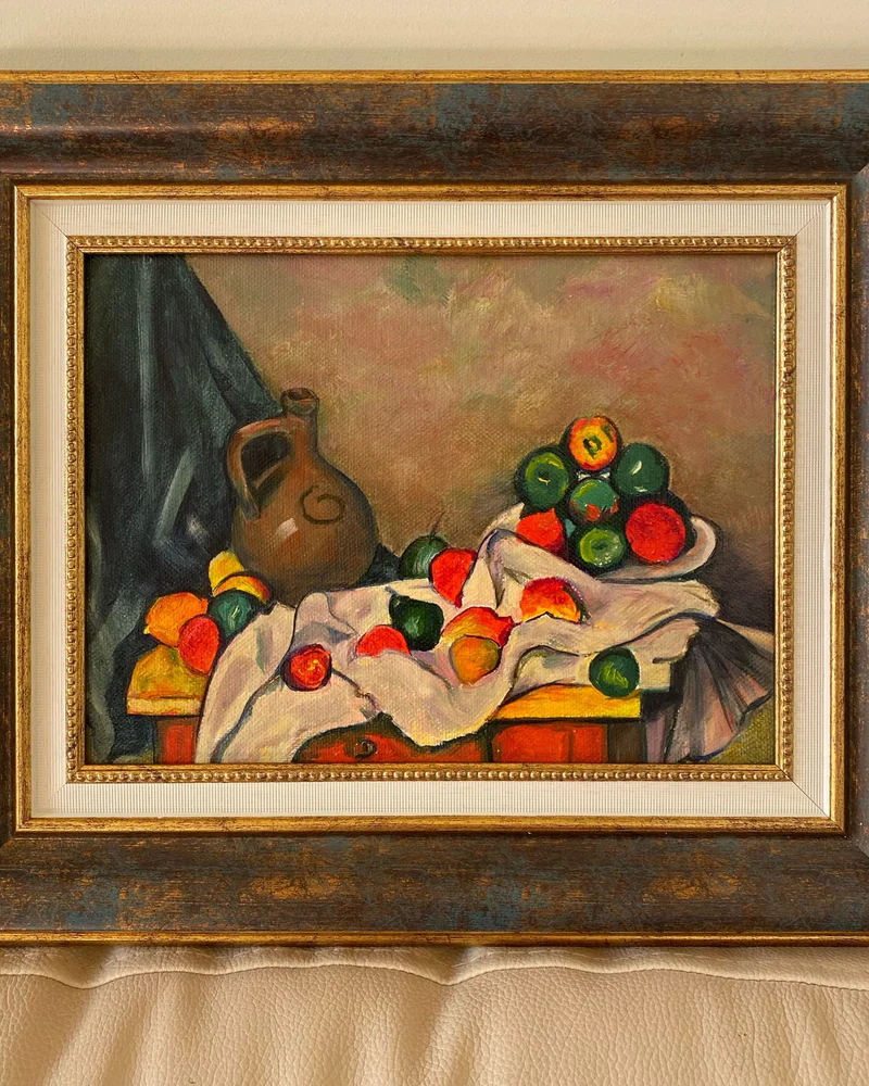 Копия маслом: П. Сезанн, натюрморт 30×35 см — Оригинал