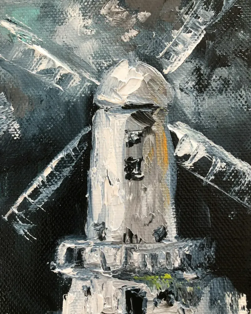 Мельница. Картина маслом 18×24 см — 18×24 см