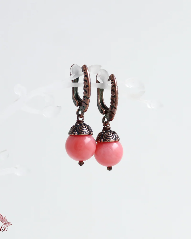 Серьги "Copper" с Кораллом