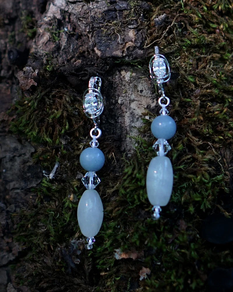 Серьги с белым ониксом — Серьги с белым ониксом