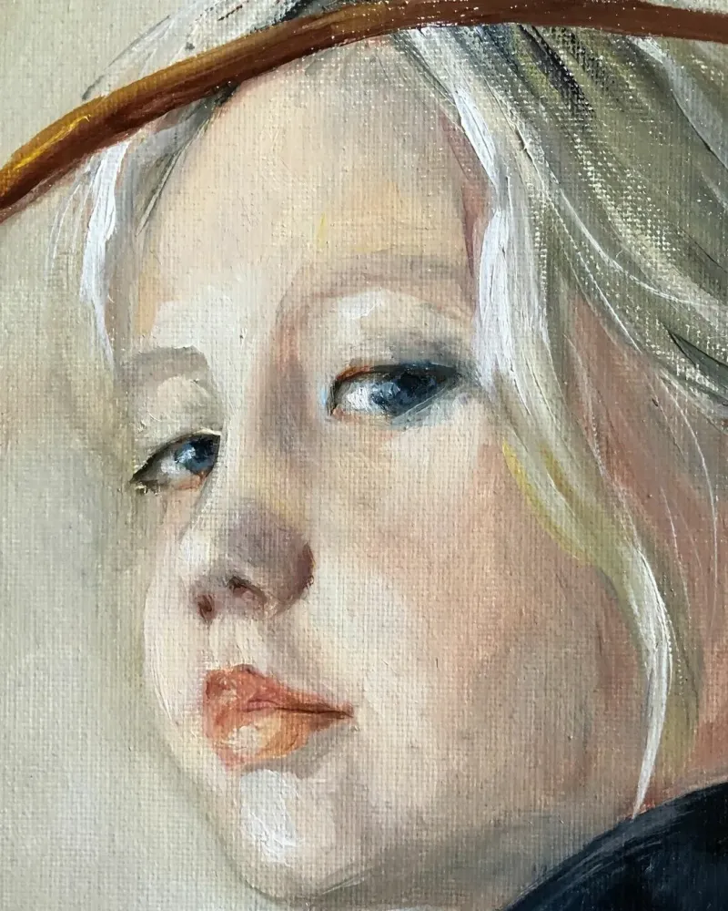 Девочка и ворон. Картина маслом 40×50 см — 40×50 см