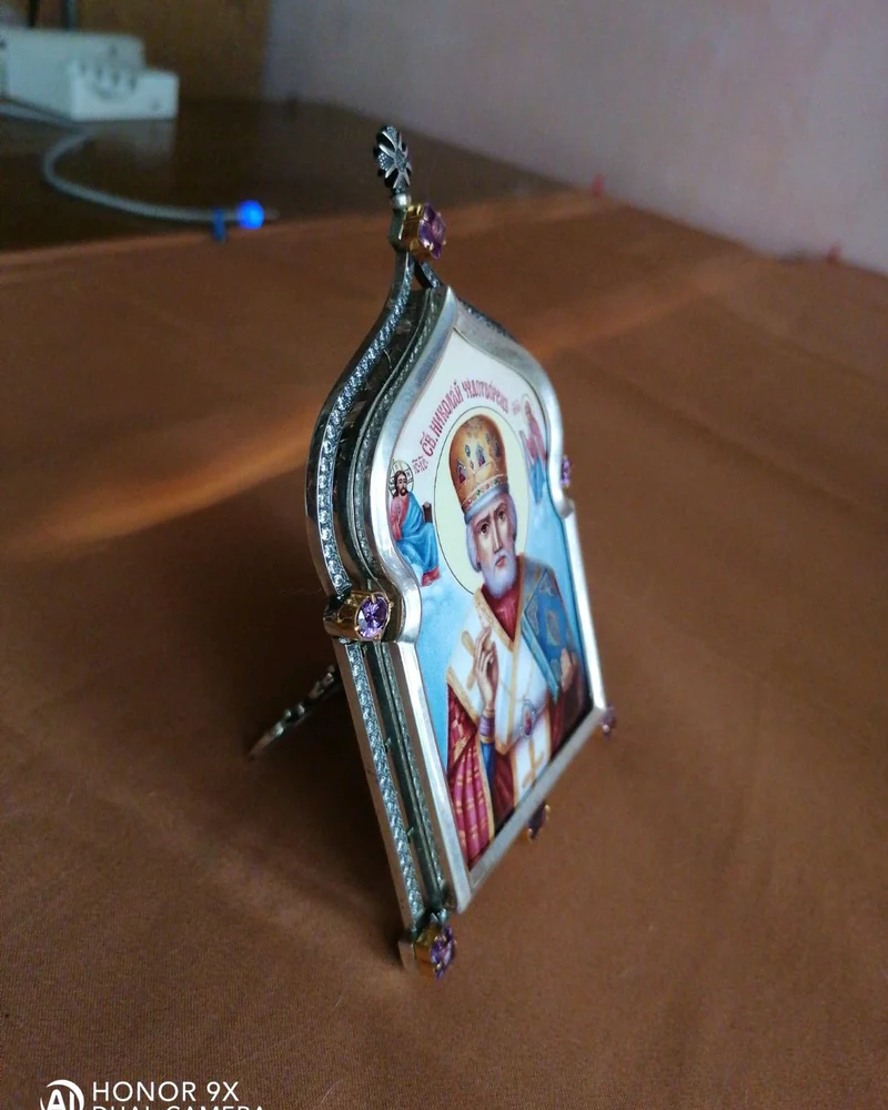 Икона св. Николай Чудотворец, настольная рамка