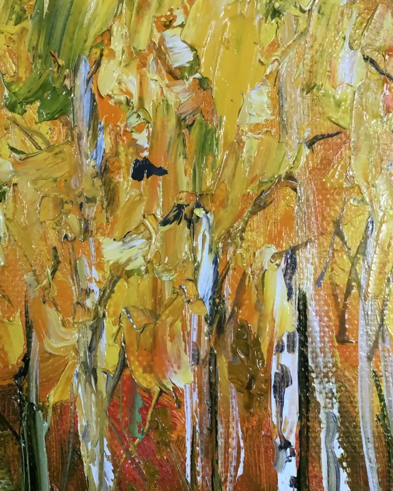 Березки. Картина маслом 20×20 см — 20×20 см