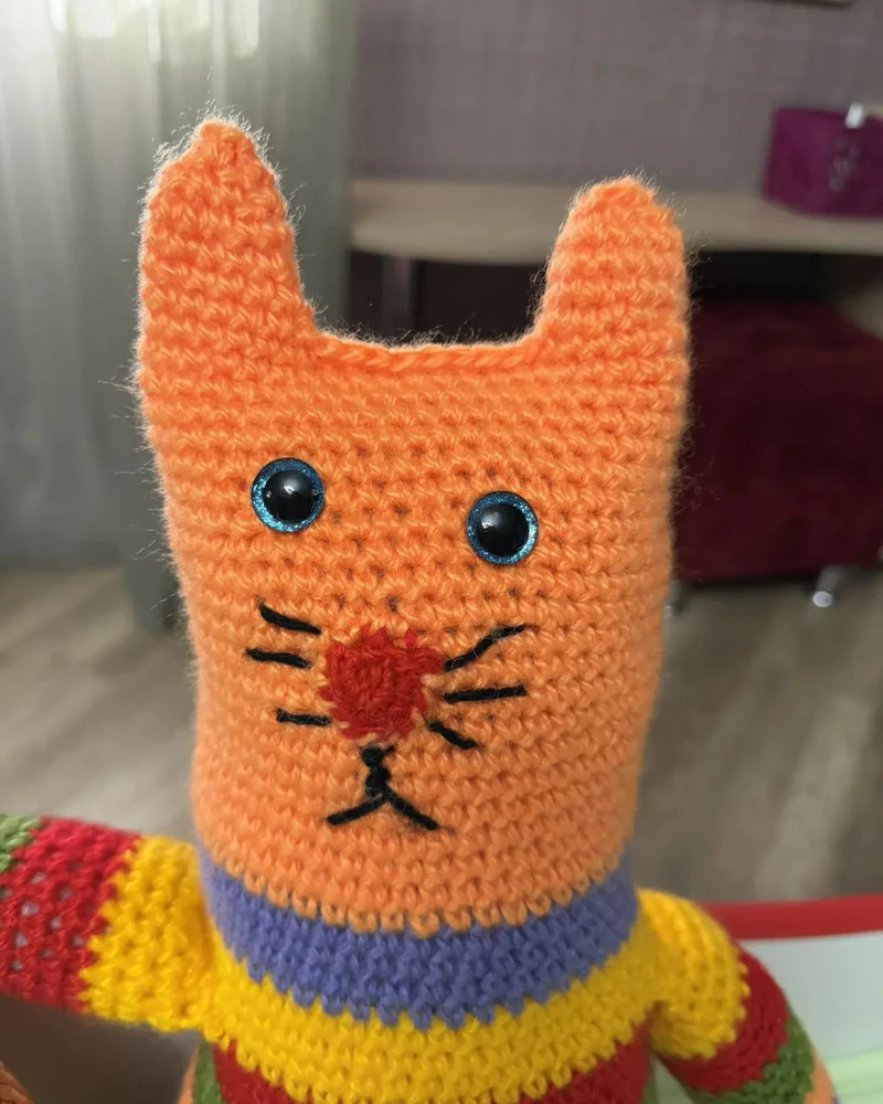 Кот Степан вязаный крючком — кот