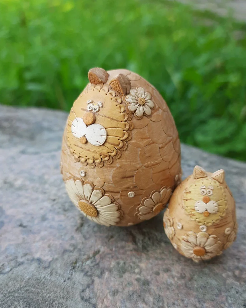 Кот Цветочный. Береста — малый, 4 см