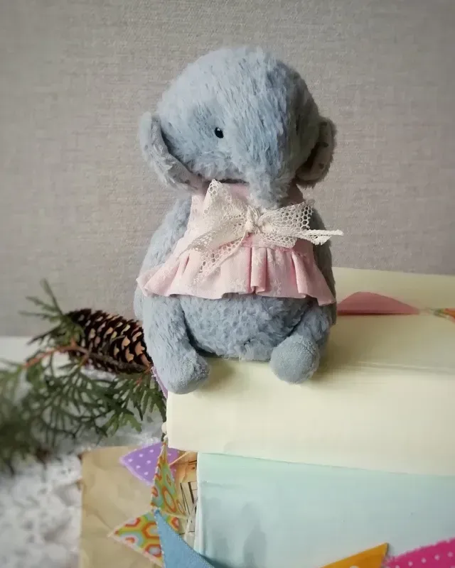 Слонёнок Тедди Марго, голубой, 13 см
