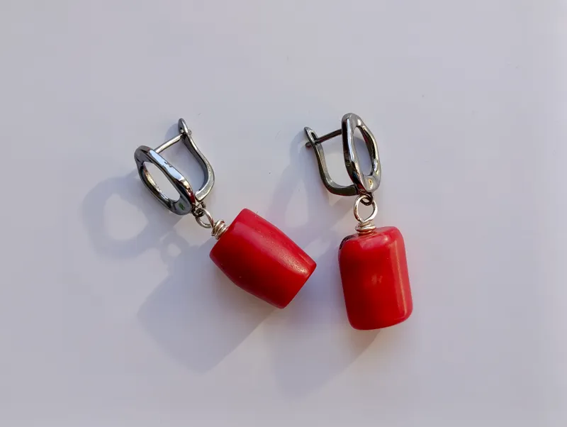 Серьги с кораллом