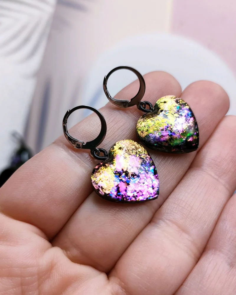 Серьги дихроик 'Космические"
