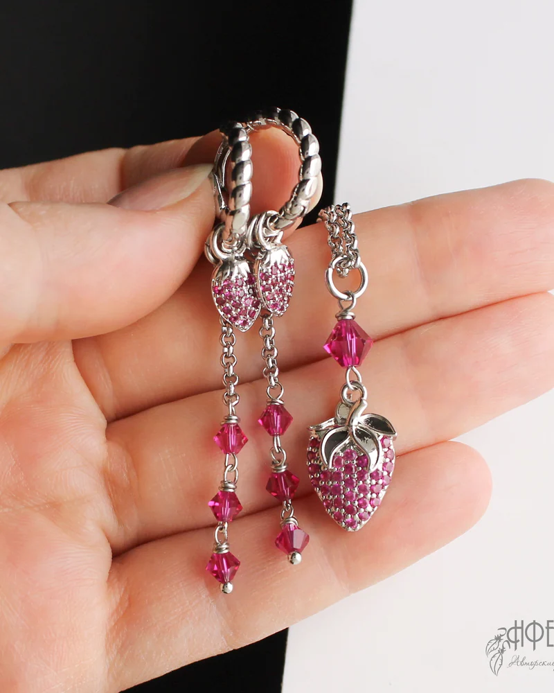 Комплект "Клубничка" Swarovski