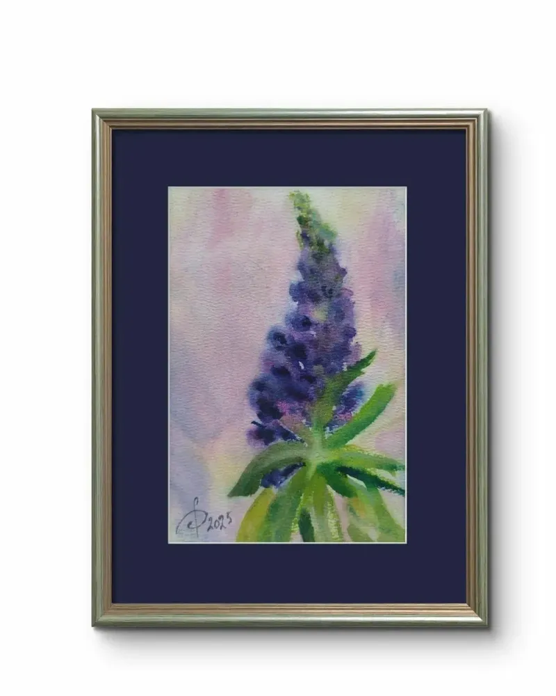 Сияние люпина. Цветы акварелью — 13×19 см
