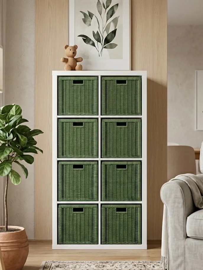 Плетёные короба для стеллажа IKEA Kallax