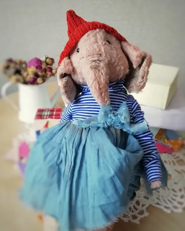 Слонёнок Тедди Грейс, розовый, 19 см