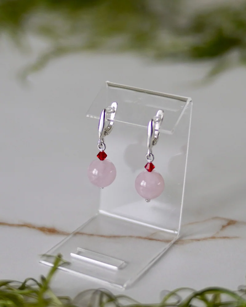 Серьги с розовым кварцем — Серьги с розовым кварцем