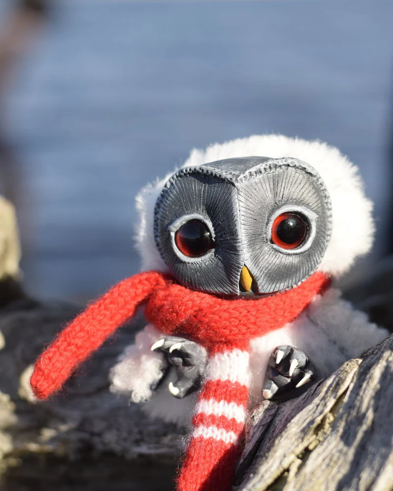 Интерьерная игрушка в смешанной технике «Сова Брусничка»