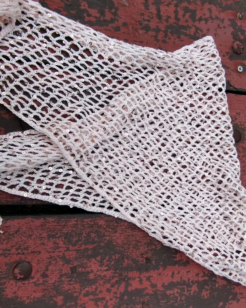 Косынка ажурная из хлопка с пайетками — Основной