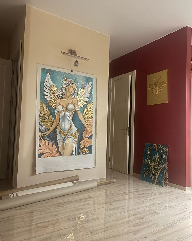 Картина «Ангел с золотыми крыльями», 95×136 см