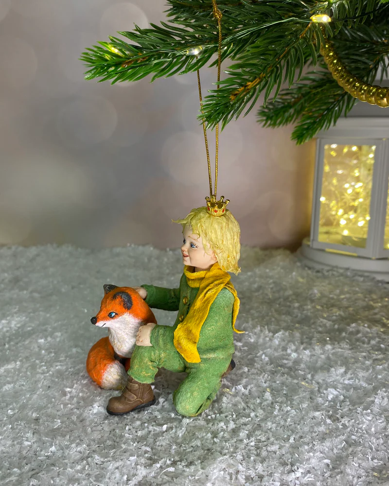 Ёлочная игрушка «Маленький принц и лис»