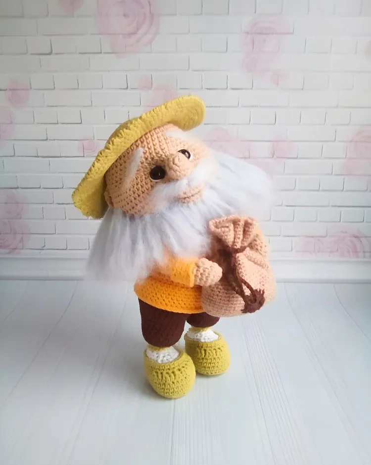 Интерьерная игрушка ручной работы, домовой, оберег для дома, 14+ — желтый