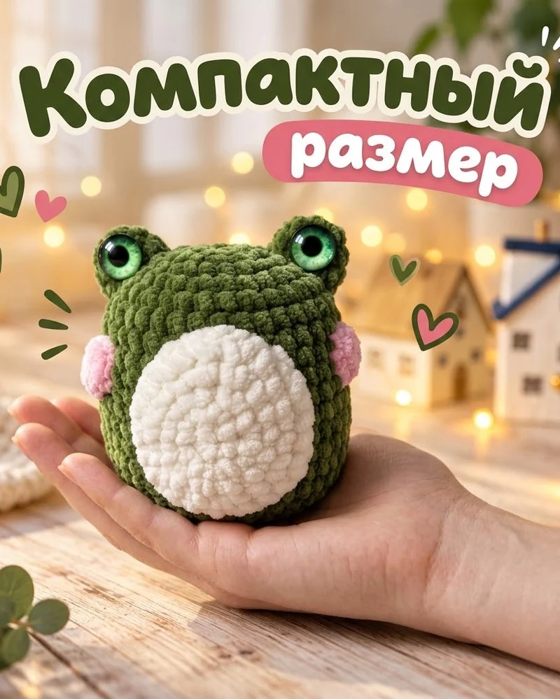 Плюшевая лягушка — зеленый,10 см