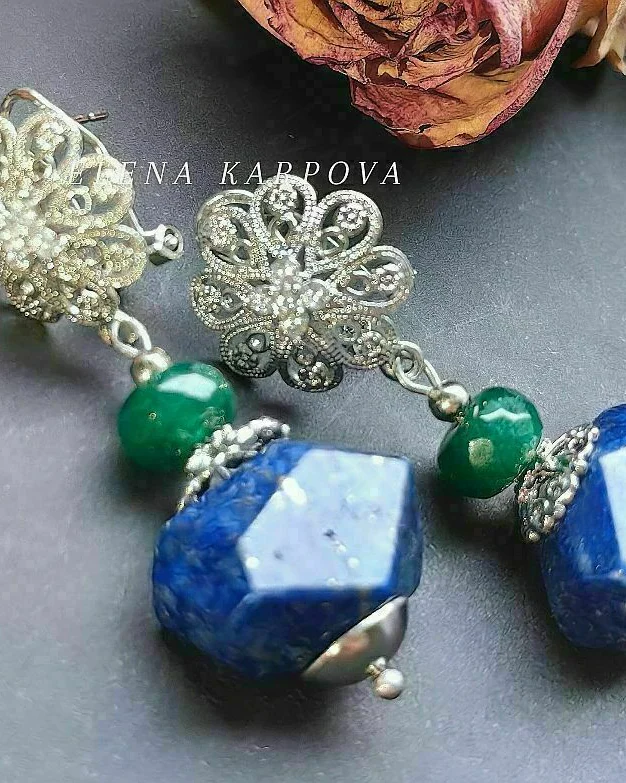 Серьги с натуральными камнями