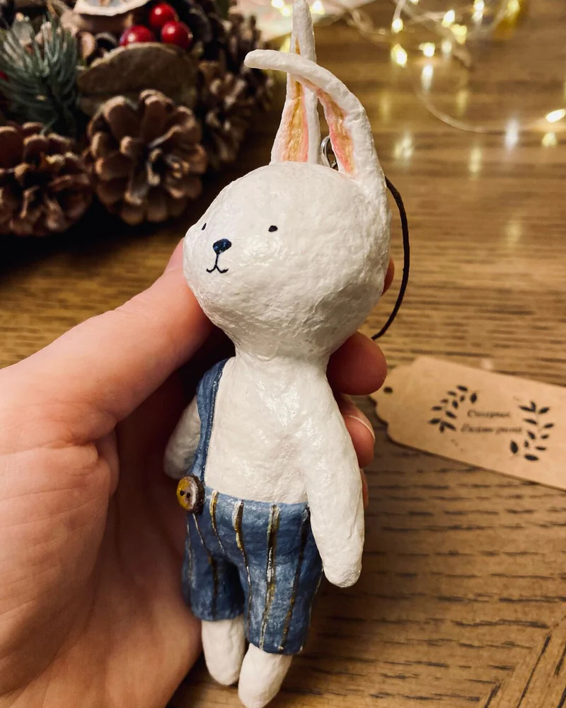 Елочная игрушка из ваты