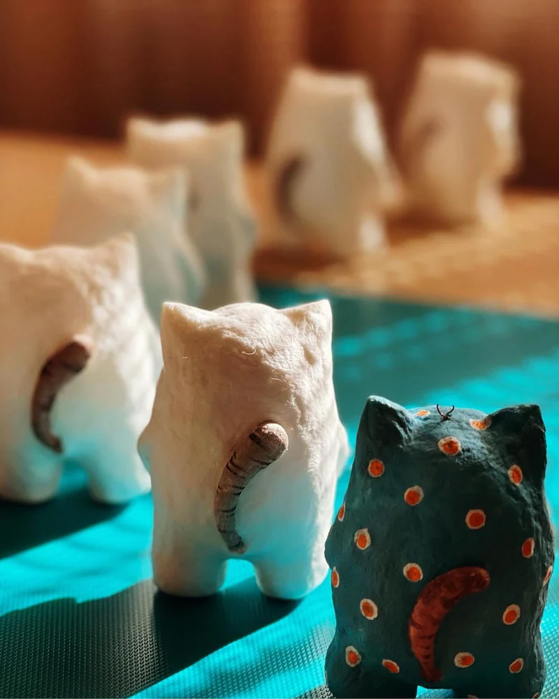 Елочные игрушки Котик ватная игрушка на елку