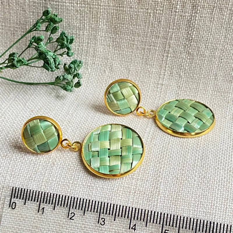 Серьги «Дуэт» из соломки