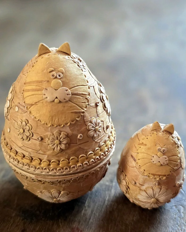 Кот-матрешка. Береста