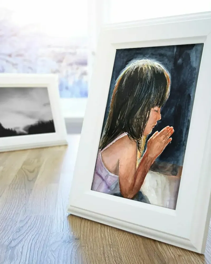 Молитва. Акварель 21×30 см — 21×30 см