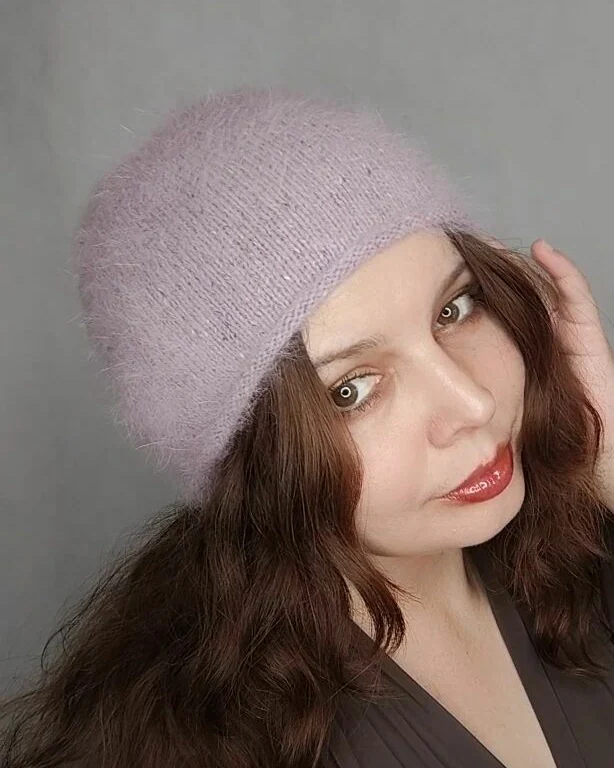 Шапка из ангоры женская шапка