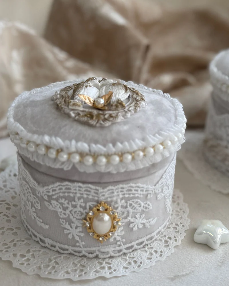 Шкатулка подарочная, свадебная Шкатулка для колец, украшений, мелочей — белый