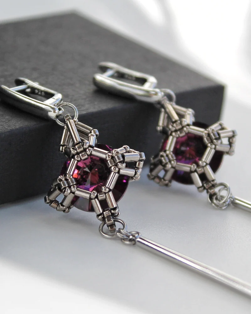 Роскошные серьги «Royal Elegance» — аметистовые — Основной