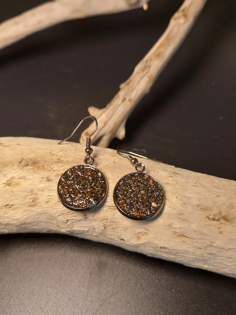 Серьги с океаническим песком 1,8см