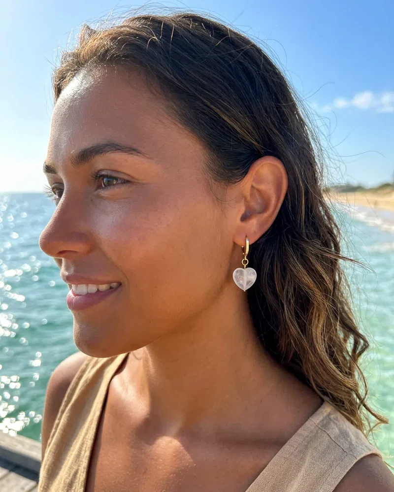 Подвесные серьги с горным хрусталем — Полупрозрачный
