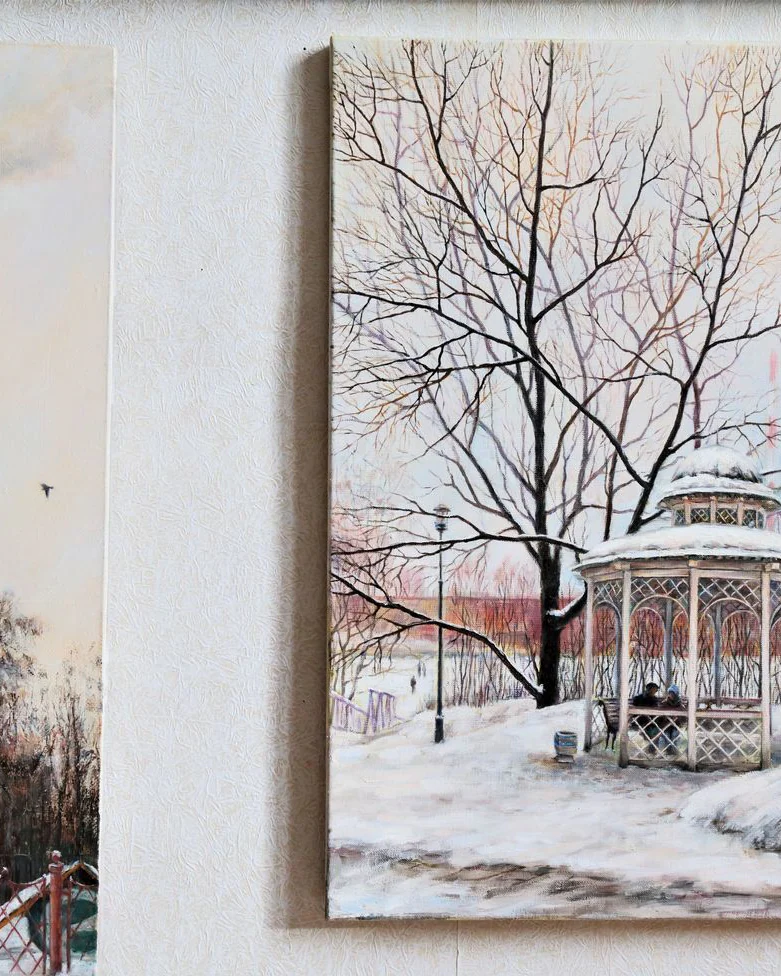 Беседка. Серия "На районе". Холст, масло
