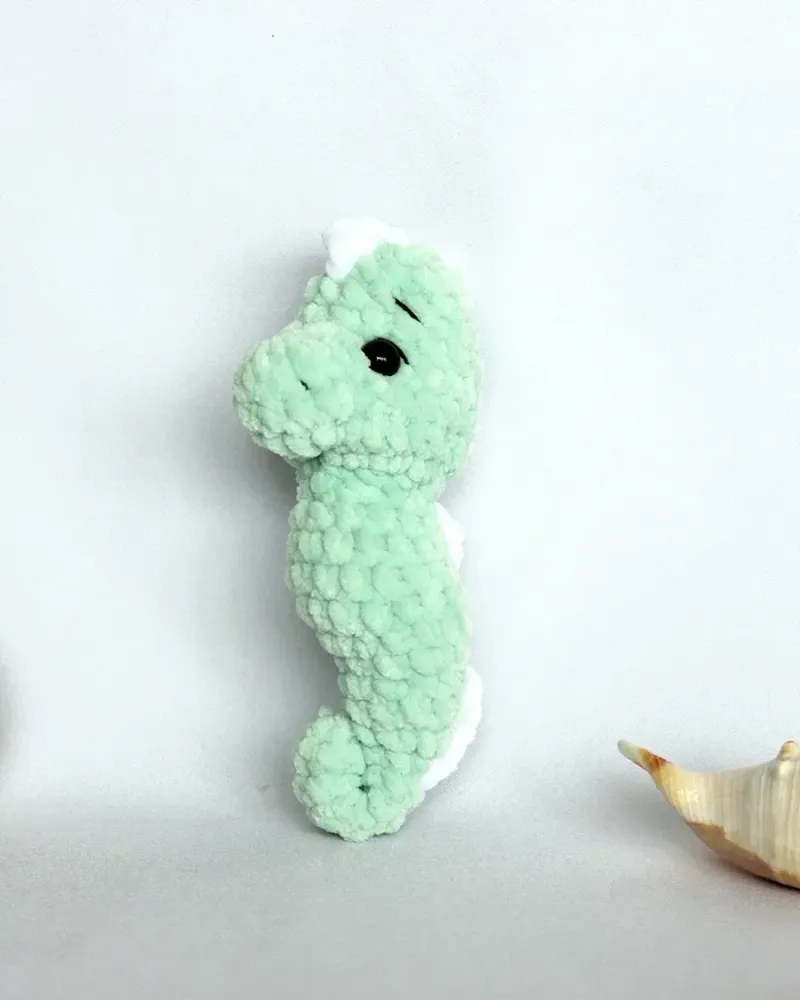 Мягкая вязаная игрушка «Морской конёк», зеленый — Зеленый