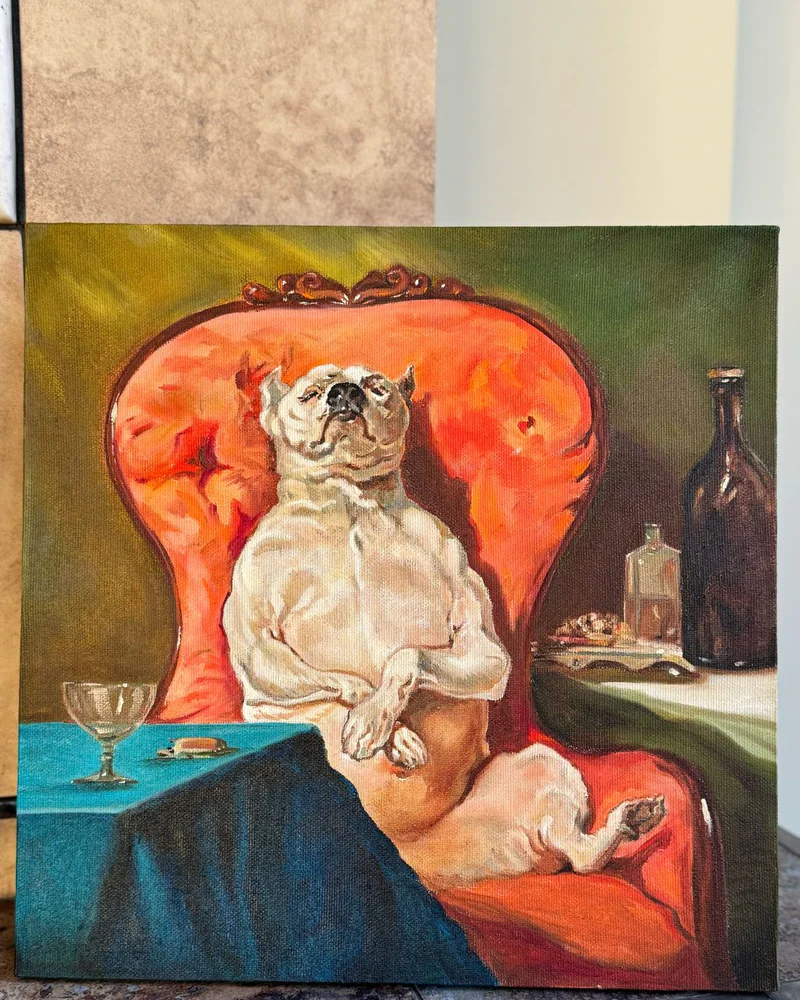Картина маслом «Жизнь удалась!» 40×40 см — Оригинал