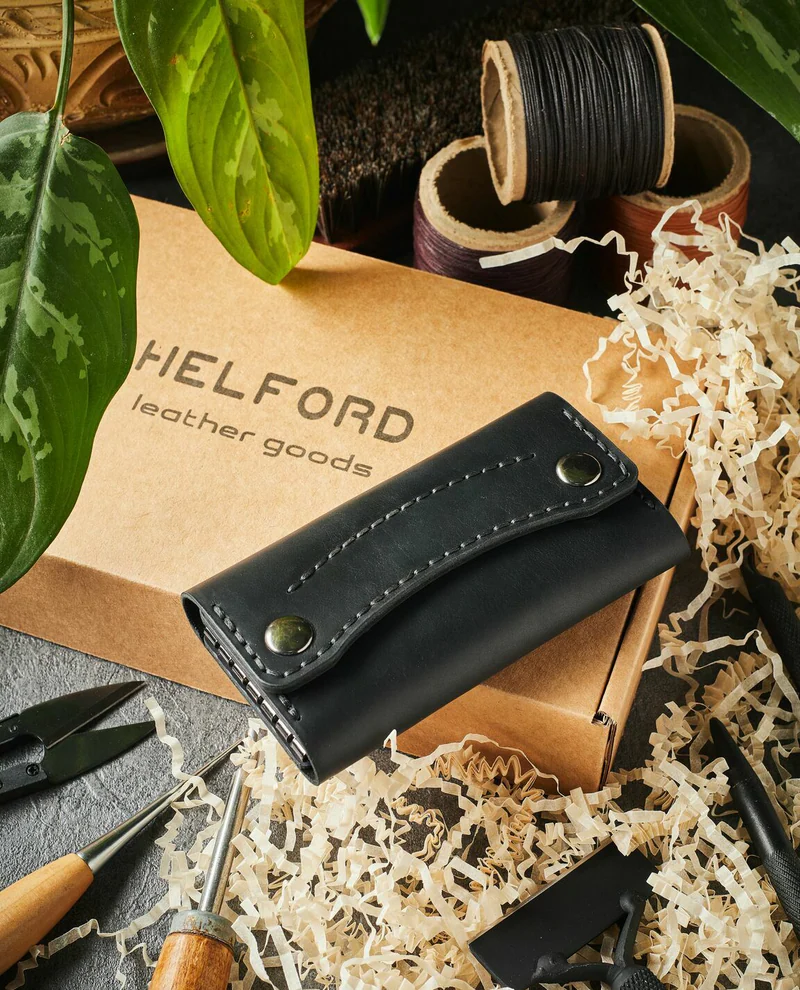 Ключница из натуральной кожи HELFORD Classic — Чёрный