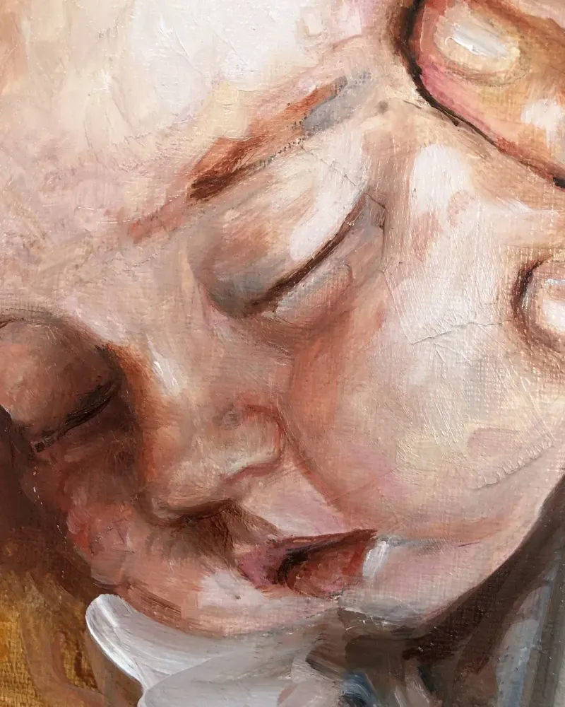 Мама и малыш. Картина маслом 40×50 см — 40×50 см