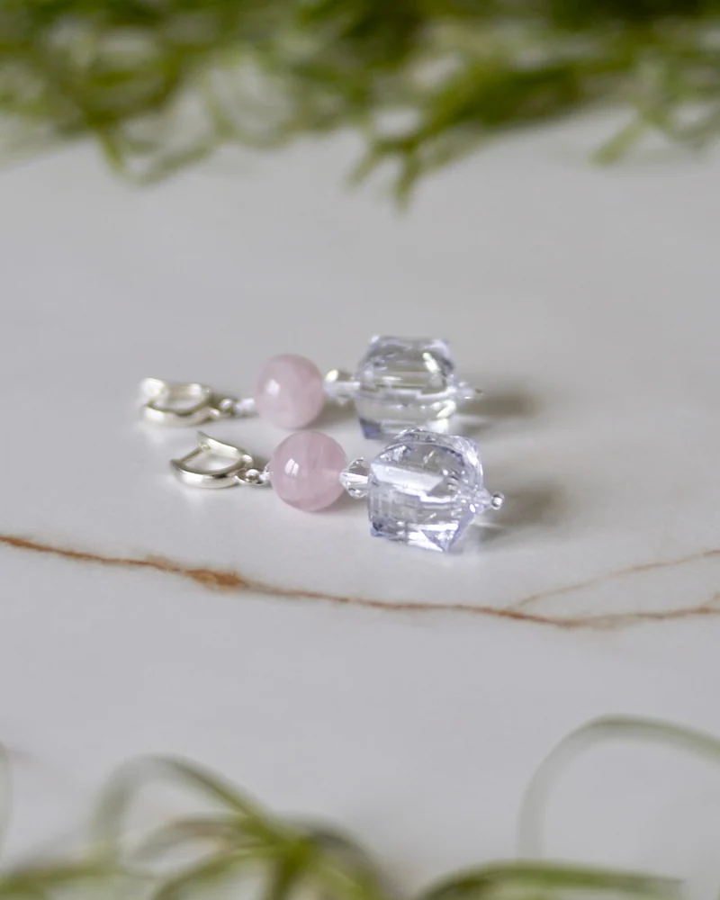 Серьги с розовым кварцем — Серьги с розовым кварцем