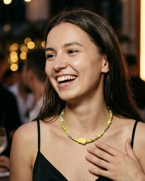 Колье из яшмы и Жемчуга Майорка. Лимонад — разноцветное