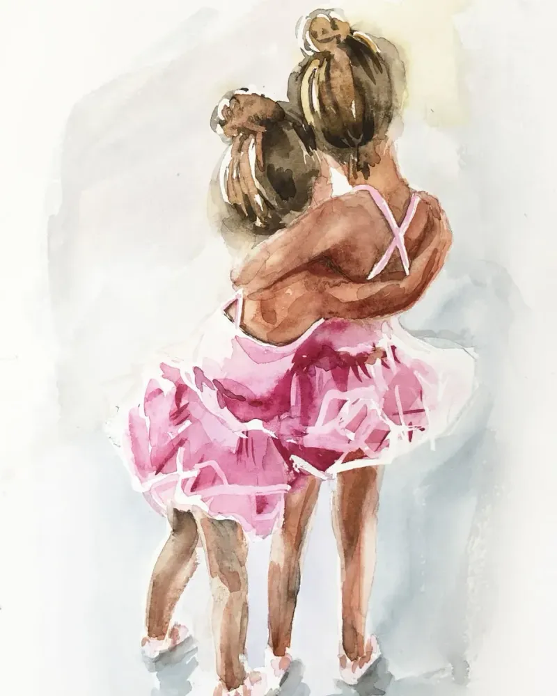 Две балерины. Акварель 20×30 см — 20×30 см