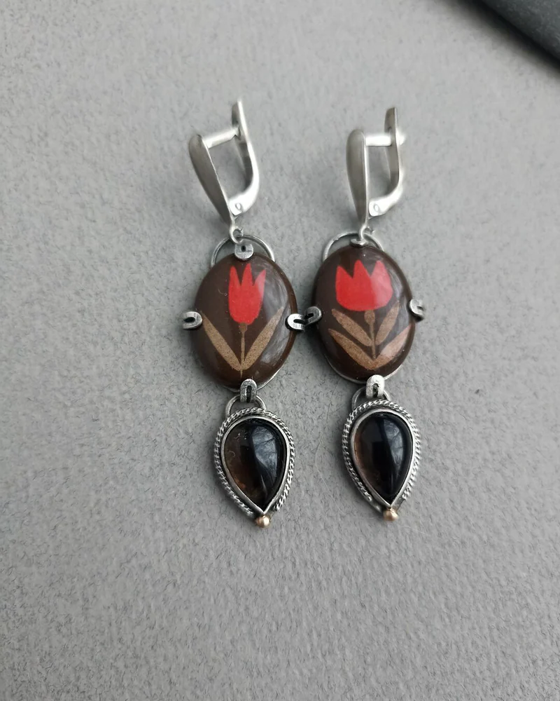 Серьги Тюльпаны