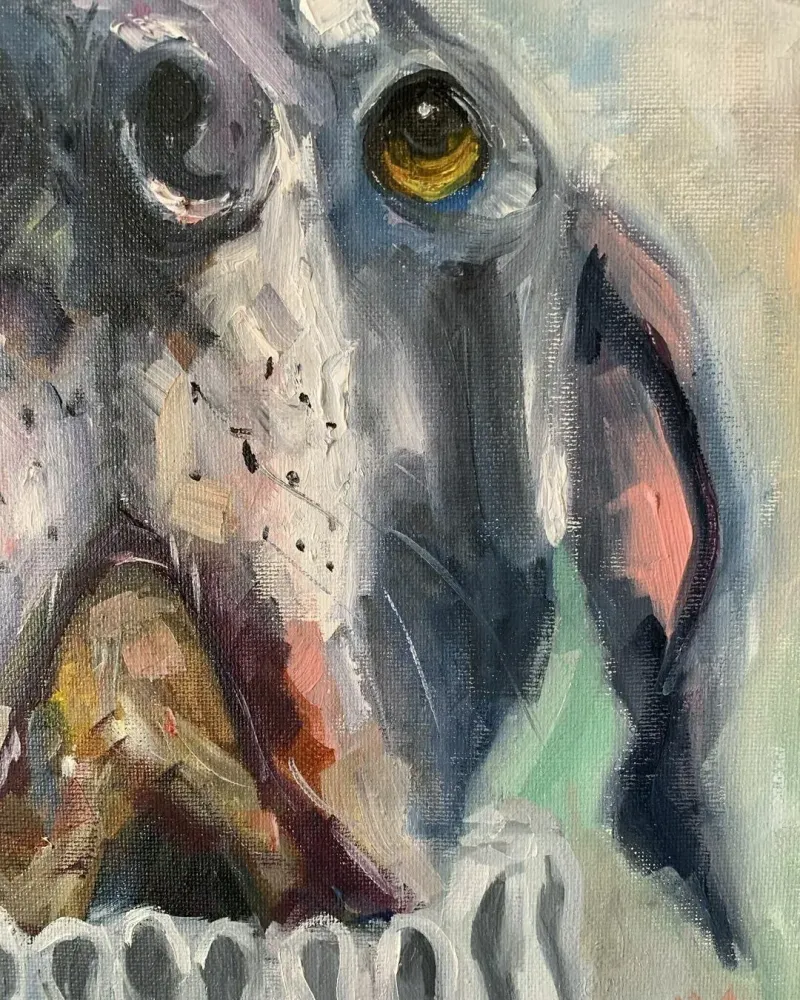 Портрет собаки. Картина маслом 30×30 см — 30×30 см