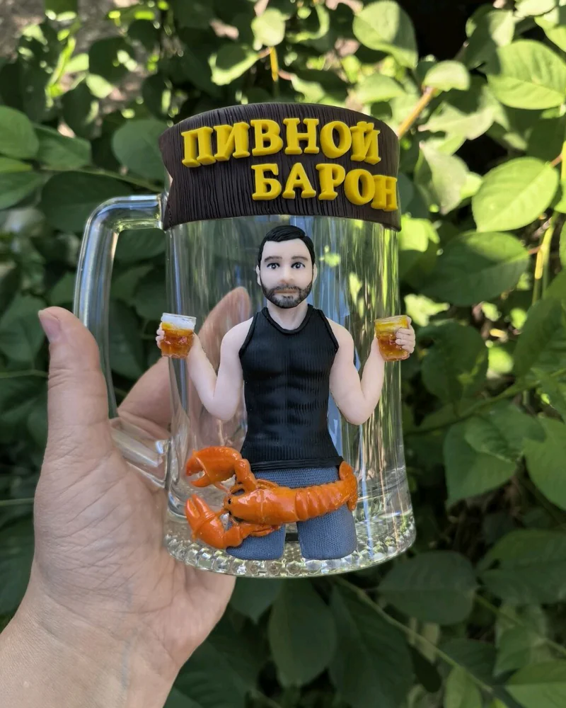 Пивная кружка с декором по фото