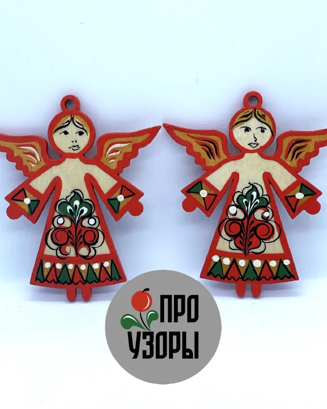 Ёлочная игрушка «Ангел» — Борецкая роспись