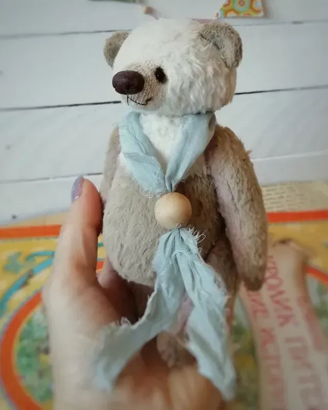 Мишка Тедди Барни, белый, 15 см