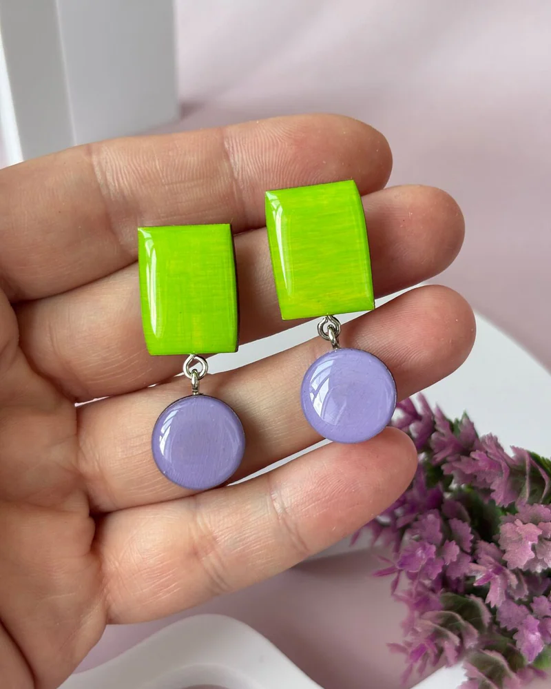 Серьги геометрия из дерева